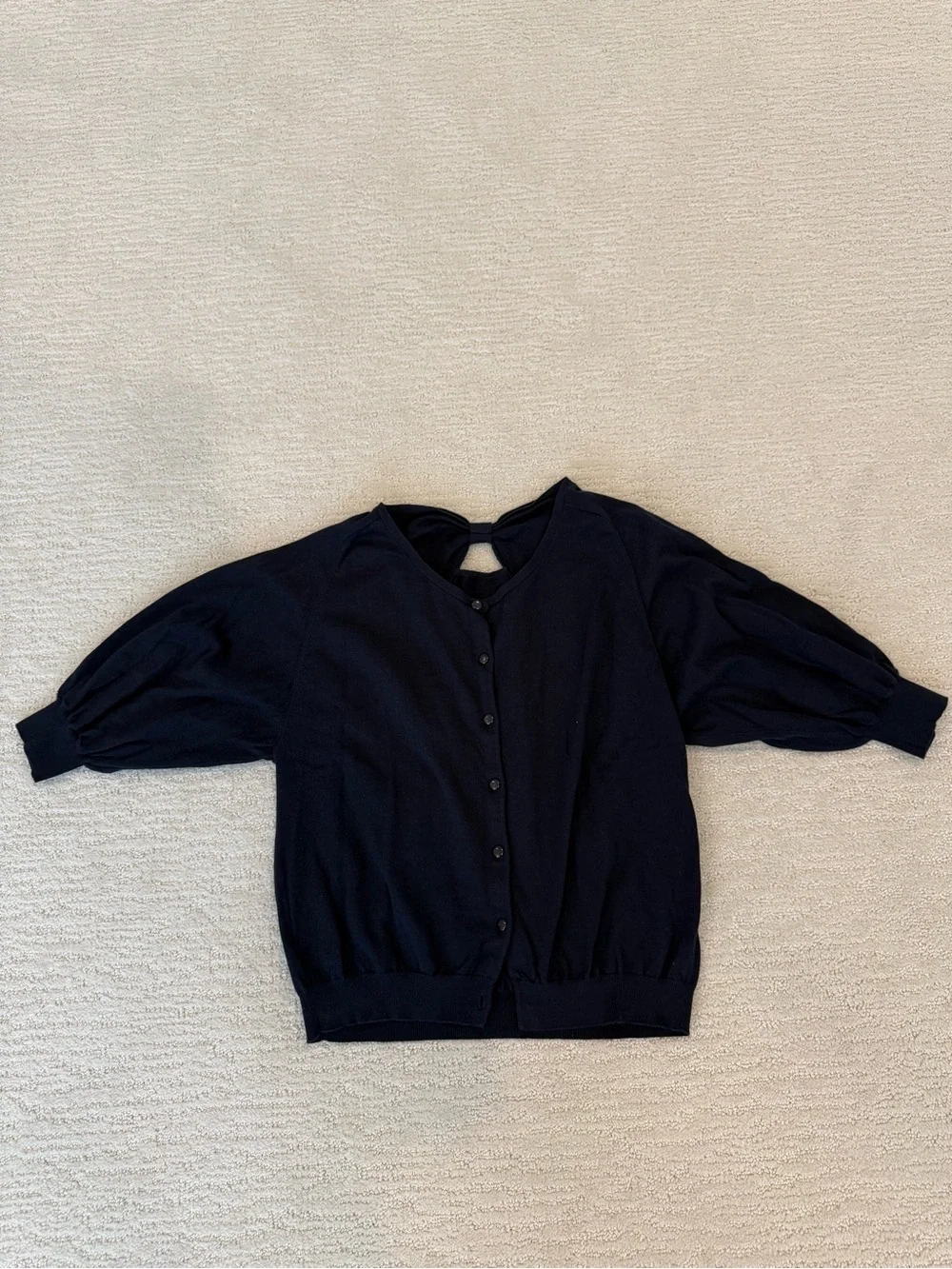 Burberry Blue Label knit cardigan with bow back detail *missing 1 button*